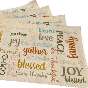 Jacklyn Smith Give Thanks Placemats Set of 8 Placemats Blessed Thanksgiving Impe
